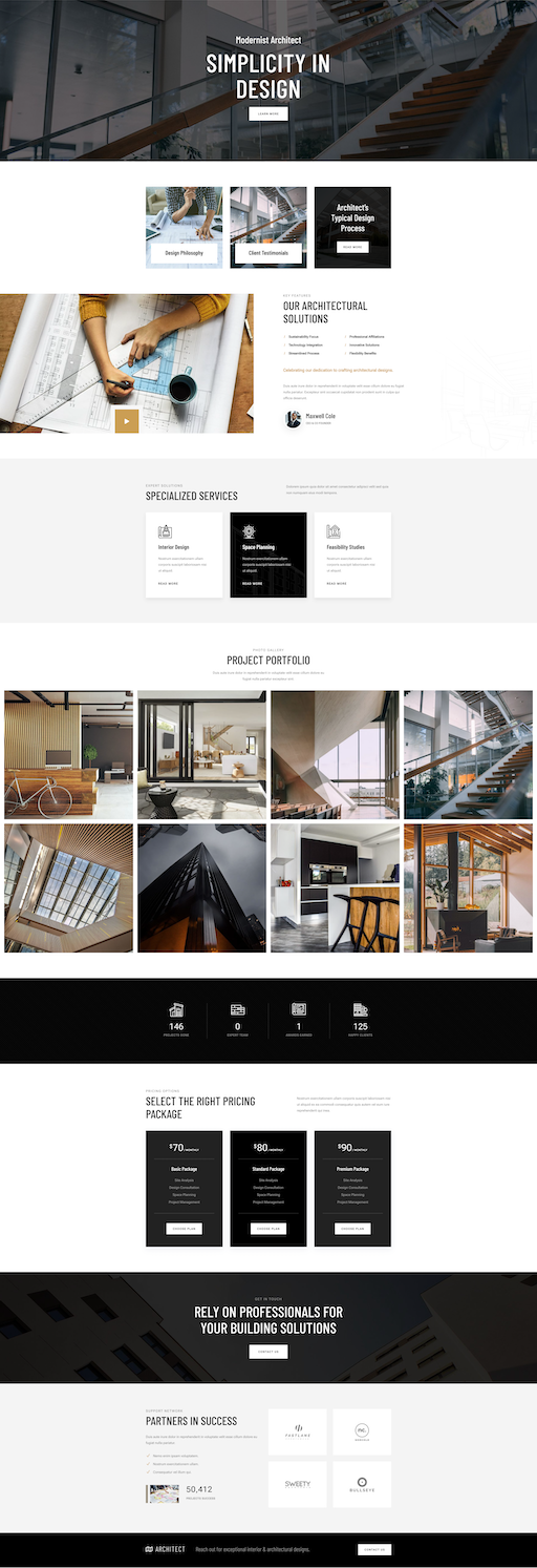 Professional Divi architecture layout template Divi layout for architecture firms and design professionals