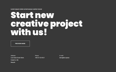 Creative Project Divi Hero Section with CTA & Contact
