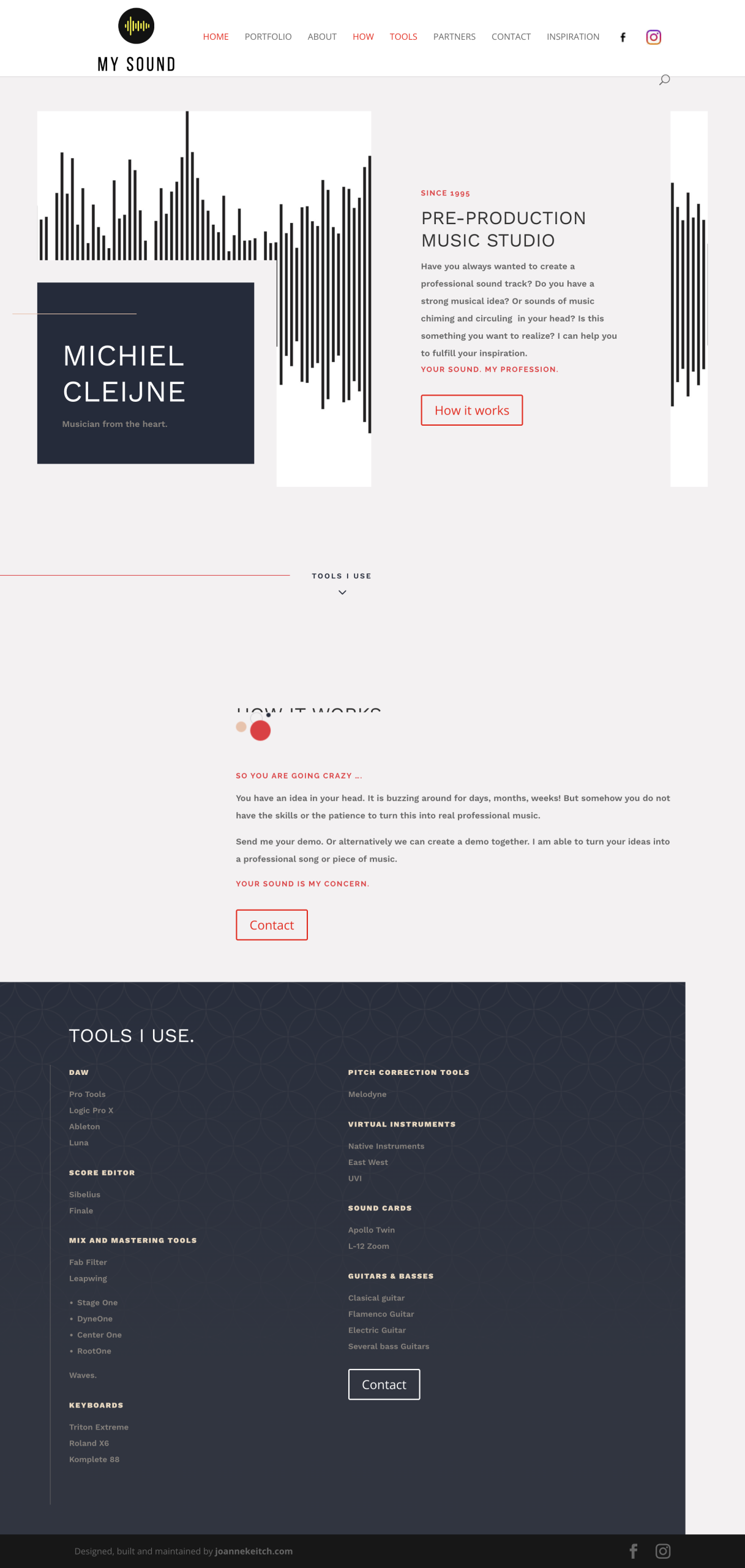 WordPress Divi website design for My-Sound audio production studio