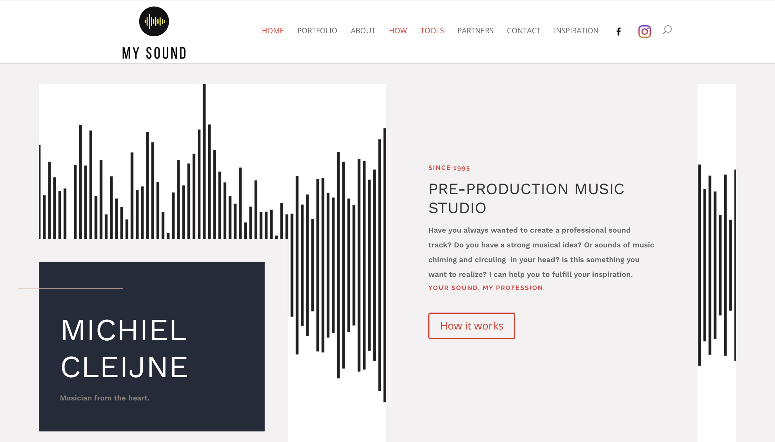WordPress Divi website design for My-Sound audio production studio